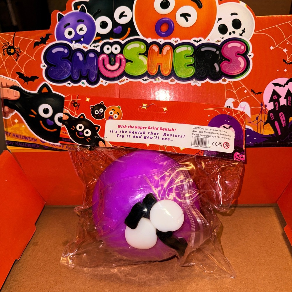 Halloween Squeeze Toy NEW Purple Monster Solid Squish Sensory